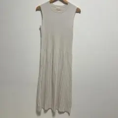 ノースリーブ ニットワンピース ベージュ M