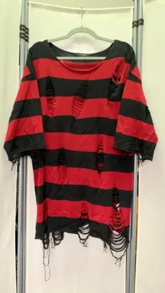 CIVARIZE ダメージ加工 ボーダーニット 五分袖のサムネイル