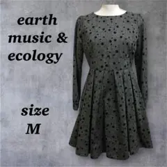 アースミュージックアンドエコロジー（M）ワンピース　黒　小花柄　M
