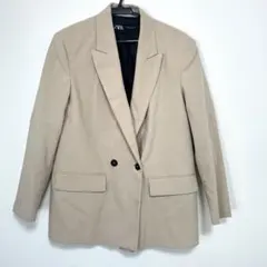 ZARA ザラ ダブルブレスト テーラードジャケット ベージュ XS
