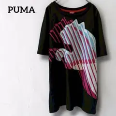 【PUMAプーマ】ビッグロゴTシャツ 半袖カットソー プリント L 黒 スポーツのサムネイル