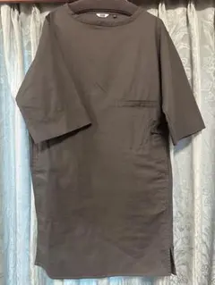 リラックスプルオーバーワンピース（7分袖）　S ダークグレー　UNIQLO U