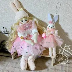 ハンドメイドドール♡カントリードール♡チャーム♡キーホルダー♡うさぎ