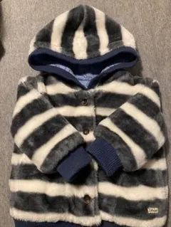 キッズ フード付きアウター リバーシブル100 飛行機柄キルティング