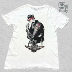 フォトTシャツ バイク RUDE 白 S ストリート