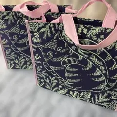 可愛い猫イラストのトートバッグ　チオビタ袋2枚