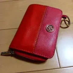 Tory Burch キーリング付二つ折り財布 レッド
