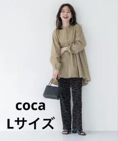 coca ドットプリーツゆるレギンスパンツ