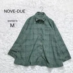 【NOVE-DUE】長袖シャツ 羽織り チェック【M】秋冬　厚手 ウール混