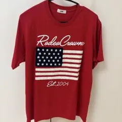 RodeoCrown アメリカ国旗 Tシャツ レッド