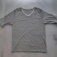 CINEMA CLUB ボーダー Vネック Tシャツ LLサイズ