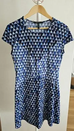 BCBGMAXAZRIA 半袖ひざ丈ワンピース M ネイビー系