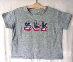 F.O.KIDS★120cm霜降りグレーロック・ペーパー・シザーズ Tシャツ