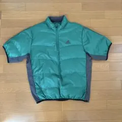 【美品】adidas グリーン 半袖ダウン M