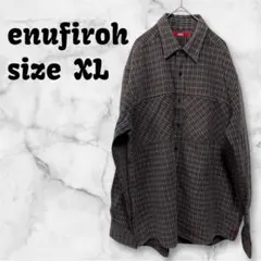 【a-1271】 enufiroh エヌフィロー シャドーチェック柄シャツ XL