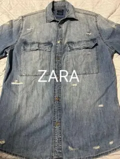 ZARA ダメージ加工デニムシャツ Sサイズ 男性用
