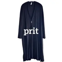 新品タグ付き✨prit リネン100% ロングカーディガン 黒 日本製 麻 新品タグ付き✨prit リネン100% ロングカーディガン 黒 日本製 麻