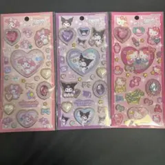 キラキラ　ジュエルシール　ハローキティ・マイメロディ クロミ　3点