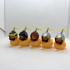 ヘルメット付き アヒル隊長　自転車　バイク　アクセサリー 5個セット