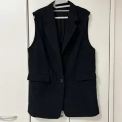 GU ジーユー ベスト ジレ ブラック 黒 L