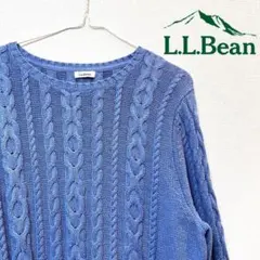 L.L.Bean(エルエルビーン) ケーブル編みニットセーター 青トップス