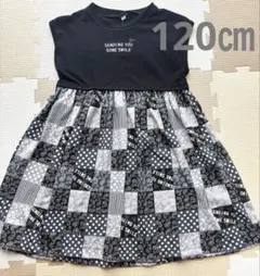 西松屋 キッズ 半袖 ワンピース ブラック 120㎝ 女の子 子ども服 新品のサムネイル