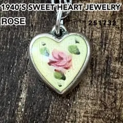 スウィートハートジュエリー ローズ バラ 七宝焼 シルバーヴィンテージネックレス