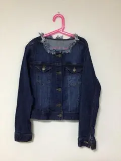 Gジャン　ノーカラー　デニムジャケットzooti