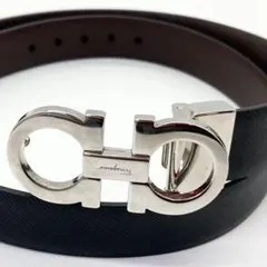 Salvatore Ferragamo ガンチーニ ベルト　シルバー金具　袋付き