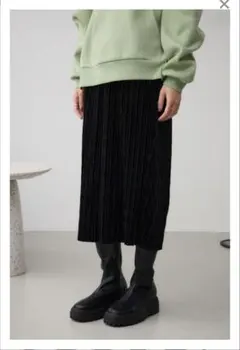 AZUL BY MOUSSY ベロアタイトスカート　ブラック