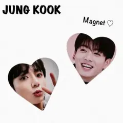 【BTS】ジョングク ハート型ラバーマグネット
