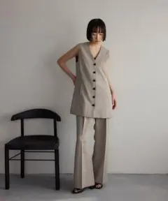 <EMMEL REFINES＞EM リネンライク センタープレス パンツ