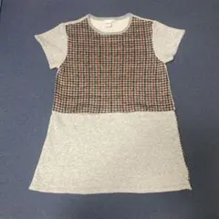 SHIPS 半袖ワンピース 130サイズ グレー チェック柄　女の子　トップス