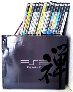 PlayStation 2 　限定生産　禅ブラック 未使用品　ソフト17本中古品