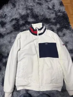 TOMMY JEANS ホワイト ネイビー ジャケット Lサイズ