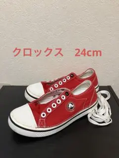 Crocs キャンバス スニーカー レッド24cmのサムネイル