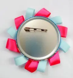 【57mm-75mm】ピンク×水色 痛ロゼット 推し活　ウィッシュコア　y2k