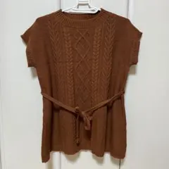 GRL ブラウン ケーブルニット ノースリーブ トップス Mサイズ