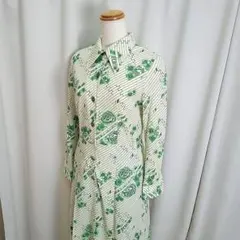 昭和レトロ ヴィンテージ 花柄 ロングワンピース タックワンピース プルオーバー