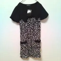 FIRSTREVUE 【M】ひざ丈ワンピース ダルメシアン柄 未使用 タグ付き