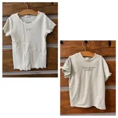 袖リボン&メロウリブTシャツ120cm