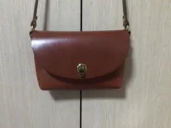 Herz レザー ショルダーバッグ ブラウンのサムネイル