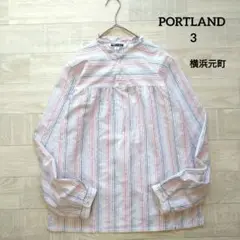 PORTLAND ポートランド フリル襟マルチストライプ ブラウス 3 横浜元町