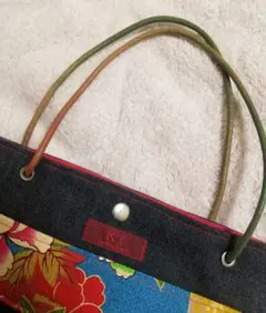 デニム 和柄 トートバック バケツ型