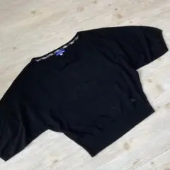 美品 バーバリー ウールニット ノバチェック ホースロゴ刺繍 ブラック М