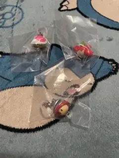 スーパーマリオ つながリングチャーム ゾウフルーツ ドリルキノコ ピンクこうら