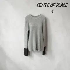 SENSE OF PLACE グレー リブニットセーター