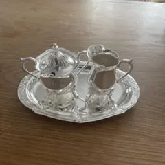 【高級銀器】クリアライトシルバー ティーセット4点未使用 アンティークシルバー、アンティーク銀器 純銀製(925) 1912年 Walker