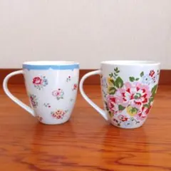 cathkidston花柄マグカップ2個セット