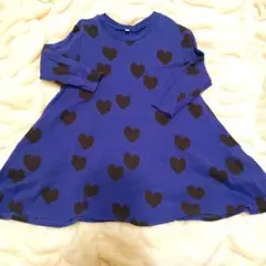 ハート柄 ワンピース 110サイズ パープル